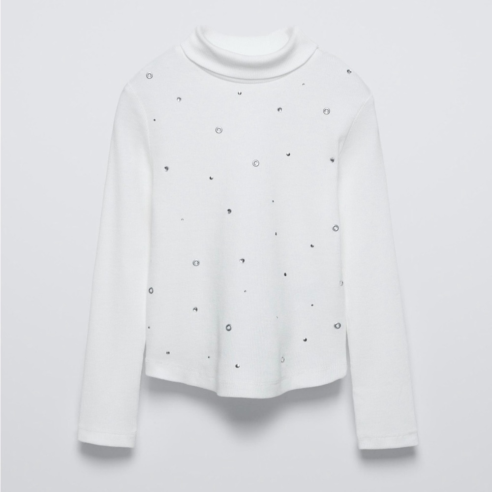 NWOT ZARA girls turtleneck with rhinestone detail‎ 12/13